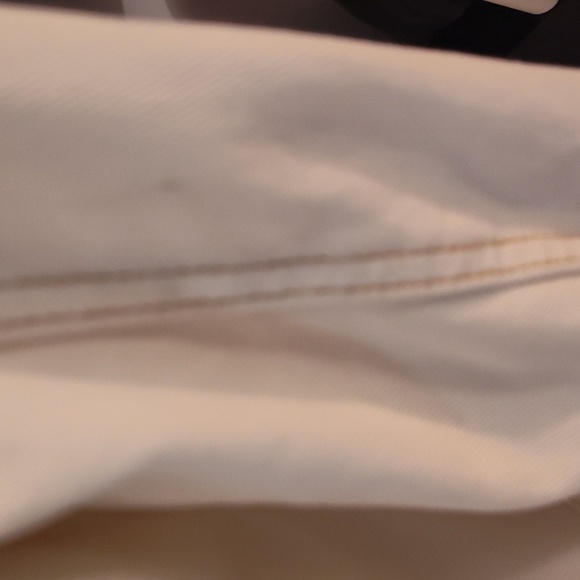 Free People Size M Cream Beige Long Sleeve Button Up Denim Jacket - Picture 4 of 7